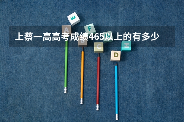 上蔡一高高考成绩465以上的有多少人