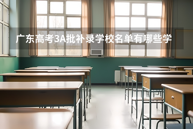 广东高考3A批补录学校名单有哪些学校啊``??