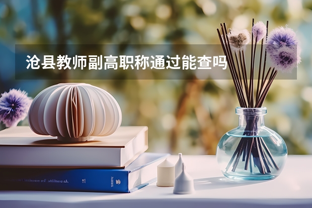 沧县教师副高职称通过能查吗
