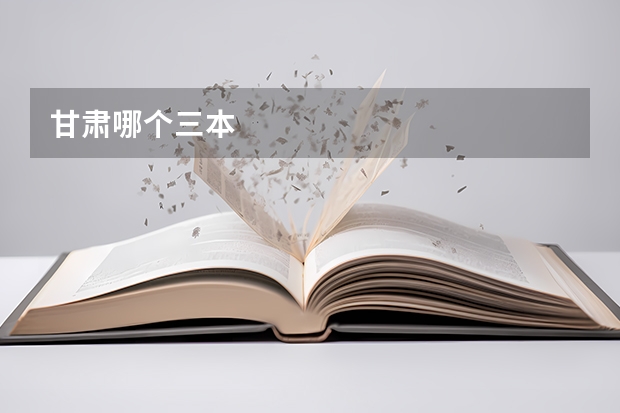 甘肃哪个三本