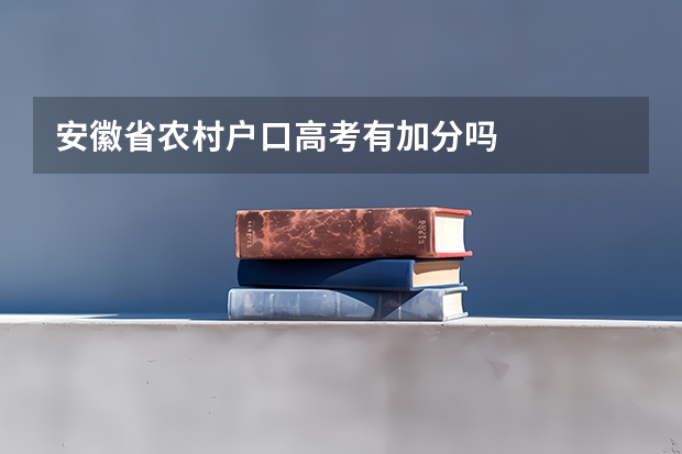 安徽省农村户口高考有加分吗