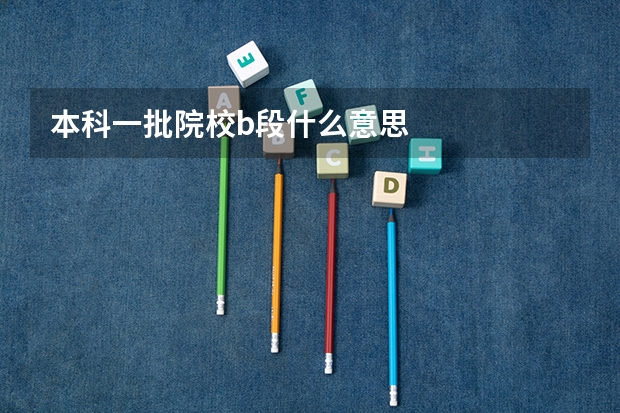本科一批院校b段什么意思